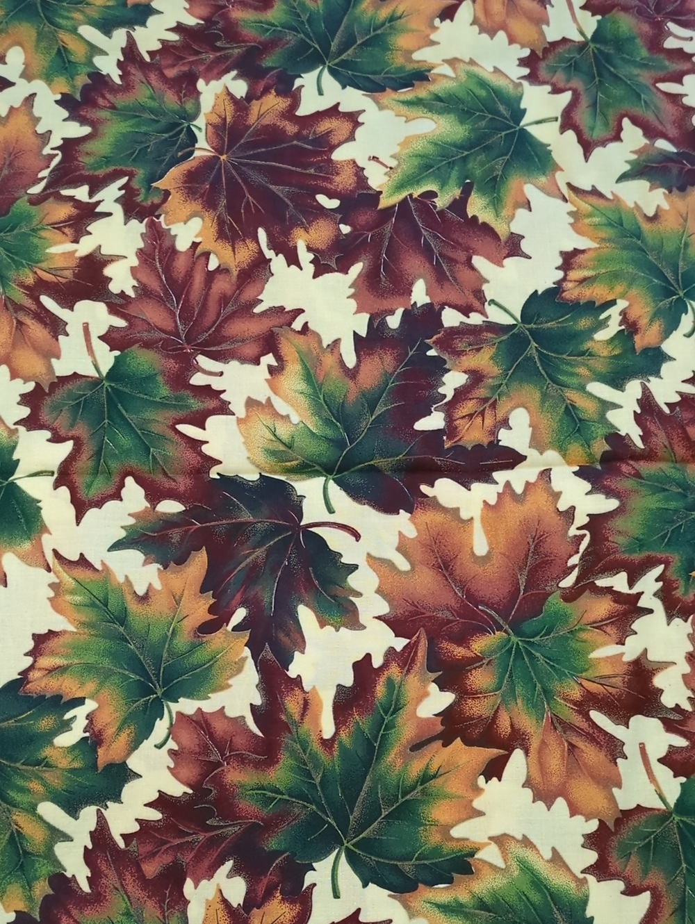 Cranston VIP Autumn Fall Leaves Cotton Fabric 5.9 Yards 56x214 Maple Oak Quilt